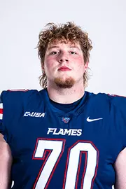 Liberty football media day on white backdrop June 19, 2024 (photo by: Emma Kendrick)
