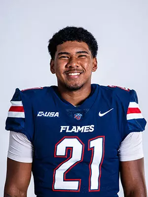 Liberty football media day on white backdrop June 28, 2024 (photo by: Emma Kendrick)