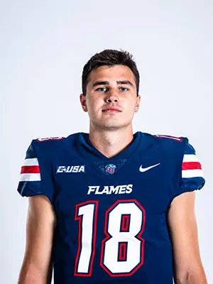 Liberty football media day on white backdrop June 20, 2024 (photo by: Emma Kendrick)