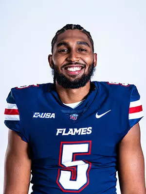 Liberty football media day on white backdrop June 27, 2024 (photo by: Emma Kendrick)