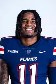 Liberty football media day on white backdrop June 27, 2024 (photo by: Emma Kendrick)