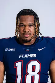 Liberty football media day on white backdrop June 28, 2024 (photo by: Emma Kendrick)