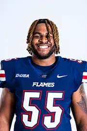 Liberty football media day on white backdrop June 27, 2024 (photo by: Emma Kendrick)
