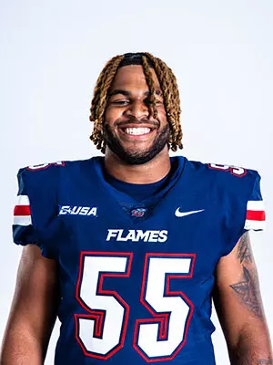 Liberty football media day on white backdrop June 27, 2024 (photo by: Emma Kendrick)