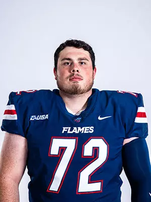 Liberty football media day on white backdrop June 19, 2024 (photo by: Emma Kendrick)