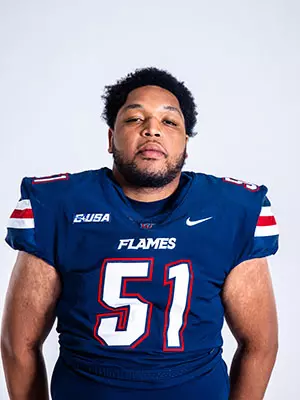 Liberty football media day on white backdrop June 19, 2024 (photo by: Emma Kendrick)