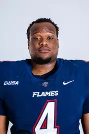 Liberty football media day on white backdrop June 28, 2024 (photo by: Emma Kendrick)