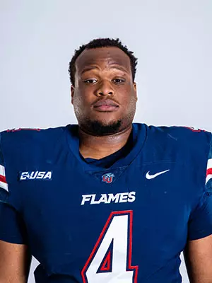 Liberty football media day on white backdrop June 28, 2024 (photo by: Emma Kendrick)