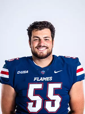 Liberty football media day on white backdrop June 19, 2024 (photo by: Emma Kendrick)