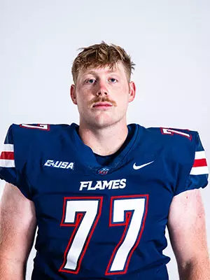 Liberty football media day on white backdrop June 19, 2024 (photo by: Emma Kendrick)
