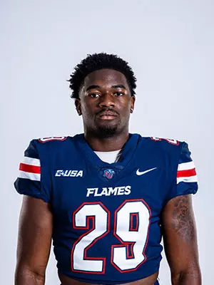 Liberty football media day on white backdrop June 28, 2024 (photo by: Emma Kendrick)