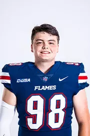 Liberty football media day on white backdrop June 19, 2024 (photo by: Emma Kendrick)