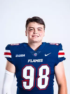 Liberty football media day on white backdrop June 19, 2024 (photo by: Emma Kendrick)