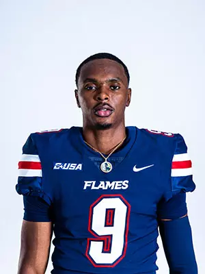 Liberty football media day on white backdrop June 27, 2024 (photo by: Emma Kendrick)