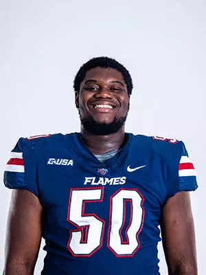 Liberty football media day on white backdrop June 19, 2024 (photo by: Emma Kendrick)