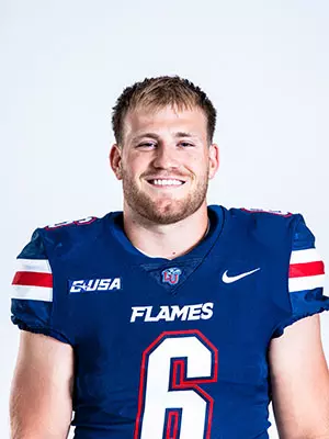 Liberty football media day on white backdrop June 27, 2024 (photo by: Emma Kendrick)