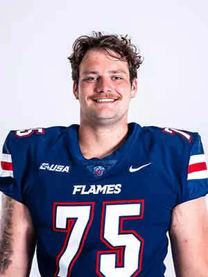 Liberty football media day on white backdrop June 19, 2024 (photo by: Emma Kendrick)