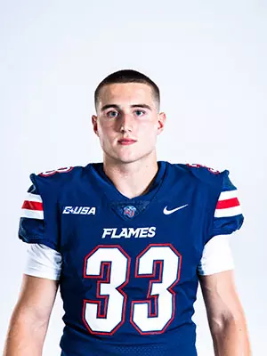 Liberty football media day on white backdrop June 27, 2024 (photo by: Emma Kendrick)