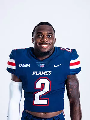 Liberty football media day on white backdrop June 20, 2024 (photo by: Emma Kendrick)