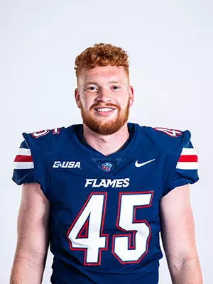 Liberty football media day on white backdrop June 19, 2024 (photo by: Emma Kendrick)