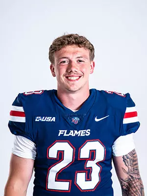 Liberty football media day on white backdrop June 20, 2024 (photo by: Emma Kendrick)