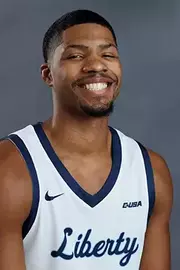 A headshot of JJ Harper with the Liberty Men’s Basketball Team is photographed on September 4th, 2025. (Photo by Grace Greer)