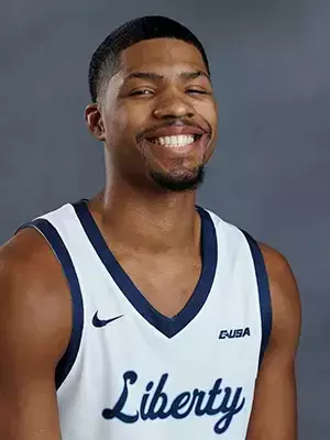 A headshot of JJ Harper with the Liberty Men’s Basketball Team is photographed on September 4th, 2025. (Photo by Grace Greer)