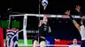 Brooklyn Fuchs attacking a ball at the net.