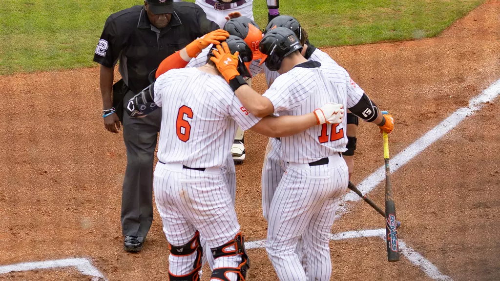 Home Run huddle vs Alcorn State