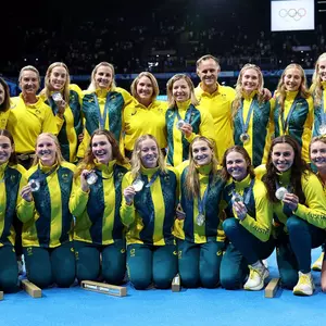 Water Polo Team Australia - Abby Andrews front row, fifth from left (Getty Images)