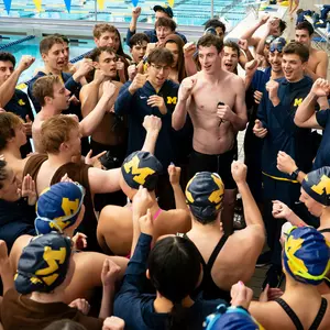 Michigan team huddle generic