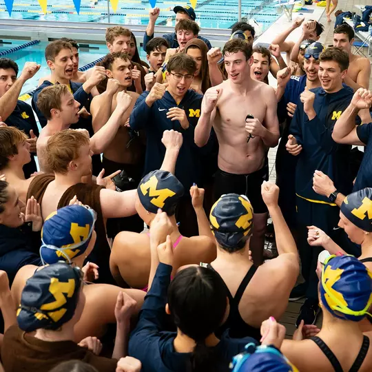 Michigan team huddle generic