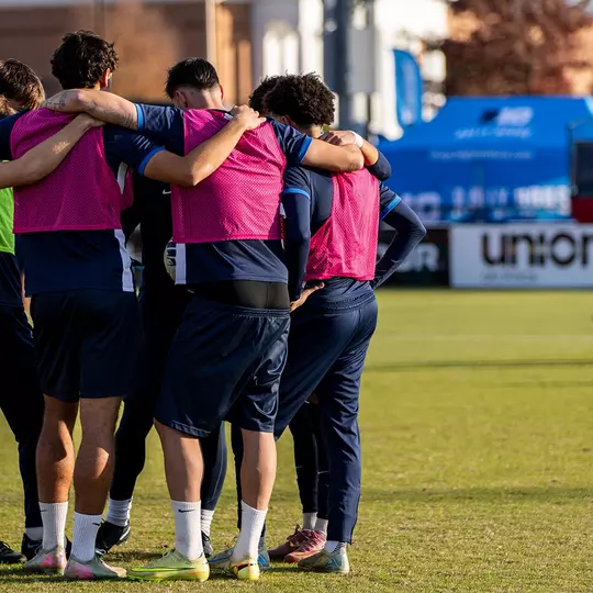 Michigan Men's Soccer Huddle