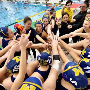 Water Polo team huddle