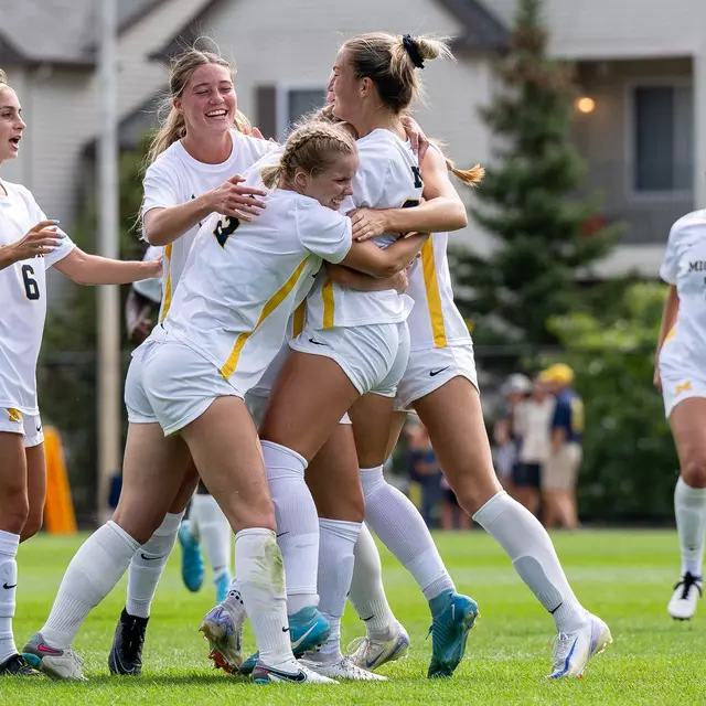 Women's soccer team celebration