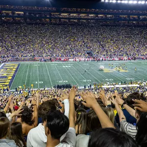 Michigan Stadium Big House fans generic night lights