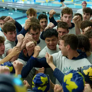 Men's Swimming and Diving Team Huddle at TEAM BE BETTER; Invitational