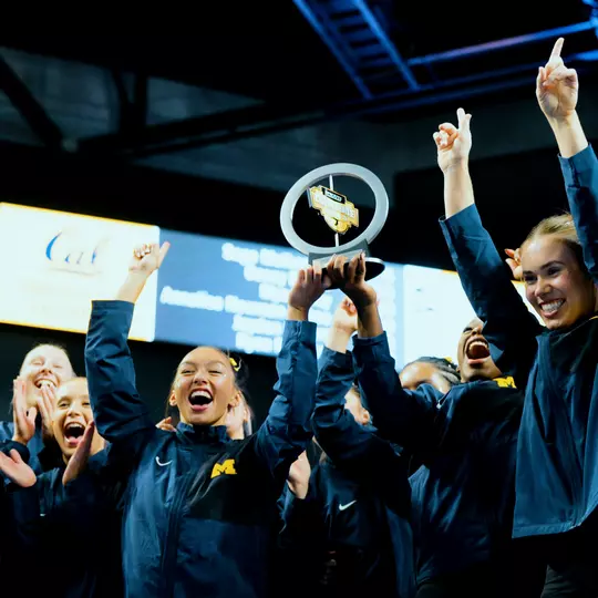 Women's Gymnastics Sprouts Collegiate Quad Celbration Screengrab