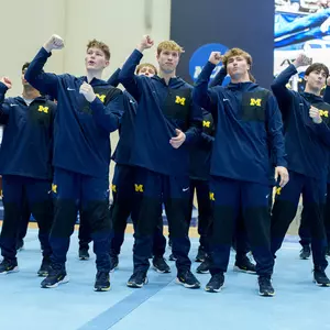 Men's Gymastics Team Celebration