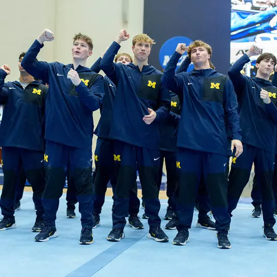 Men's Gymastics Team Celebration
