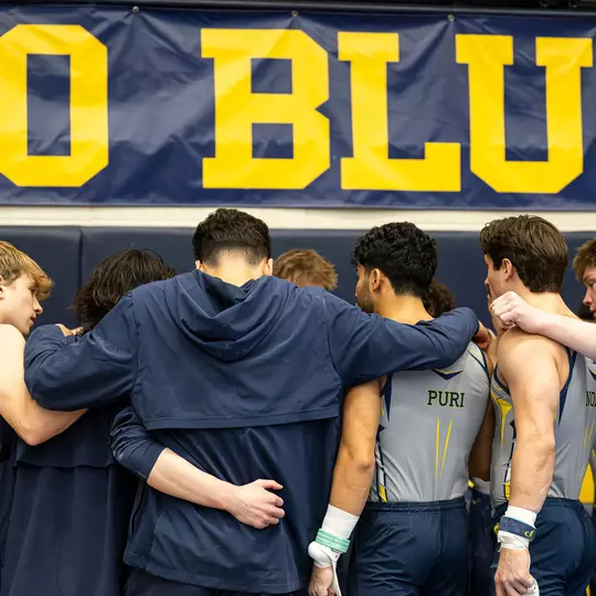 Men's Gymnastice Team Huddle