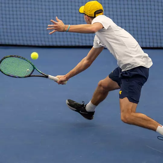 Men's tennis swing by the net generic