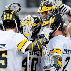 Men's Lacrosse Group Huddle
