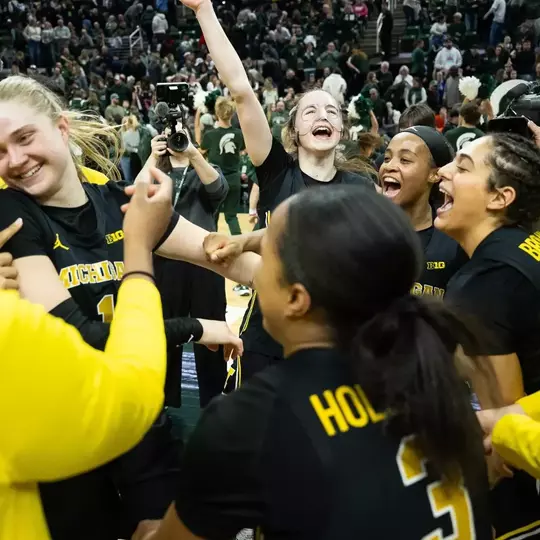 Michigan Women's Basketball Celebration at Michigan State