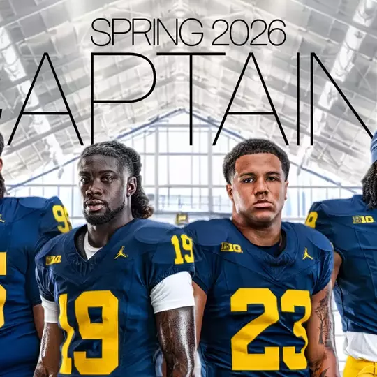 2026 Spring Football Captains from left: Trey Pierce, Rod Moore, Jordan Marshall, Bryce Underwood