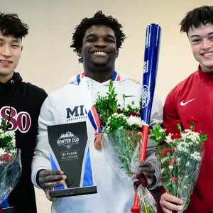 From left: Yul Moldauer, Fred Richard, David Shamah