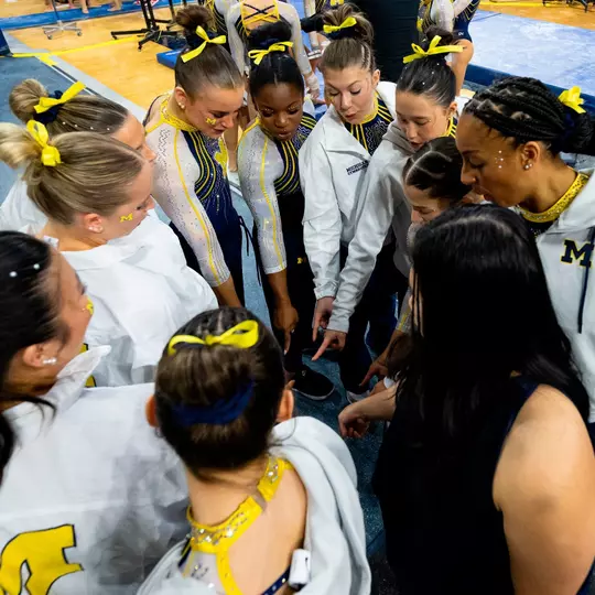Women's Gymnastics Team Huddle