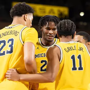 Michigan Men's Basketball Huddle