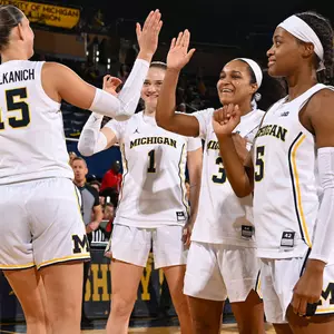 Women's basketball celebration at Crisler Center