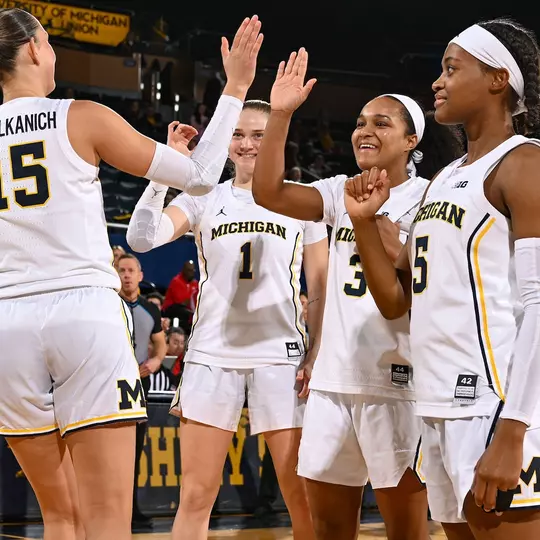 Women's basketball celebration at Crisler Center